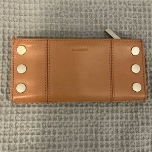 Hammitt 110 North Leather Wallet Tan with Silver Hardware and Rivets